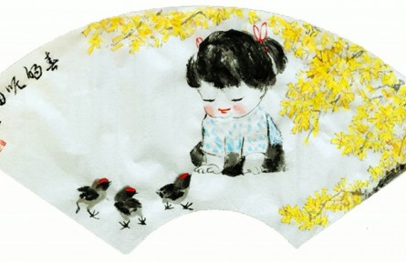 郭扬国画作品：《春的呢喃》